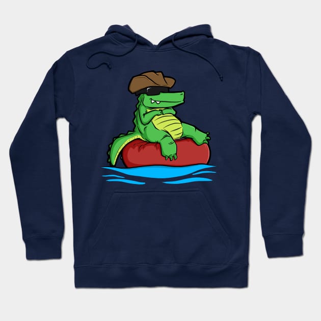 Floating Gator Hoodie by the lazy raccoon